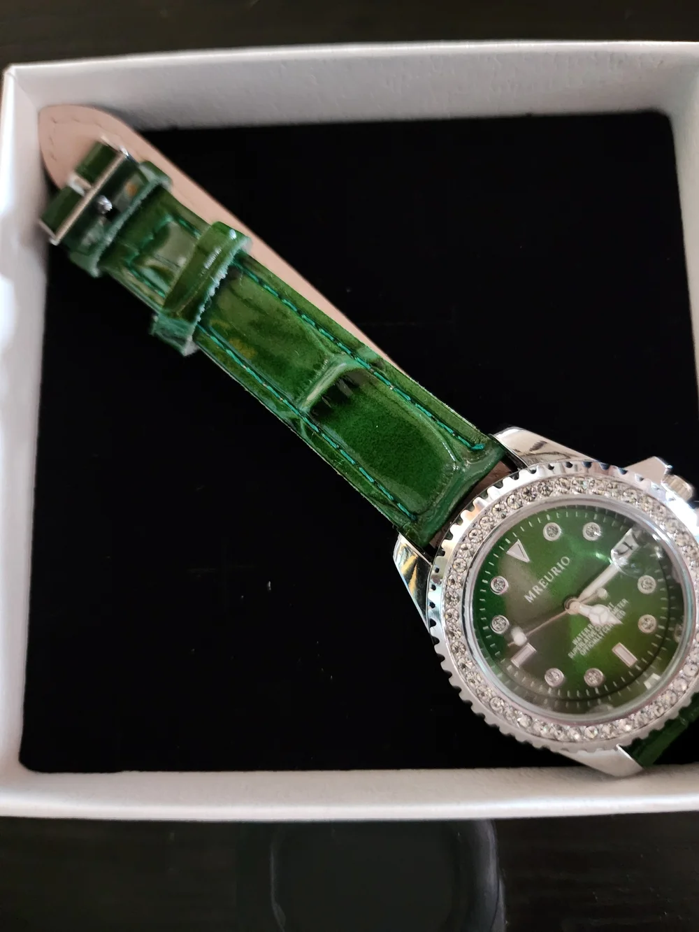 Emerald Green Crystal Bezel Women's Watch